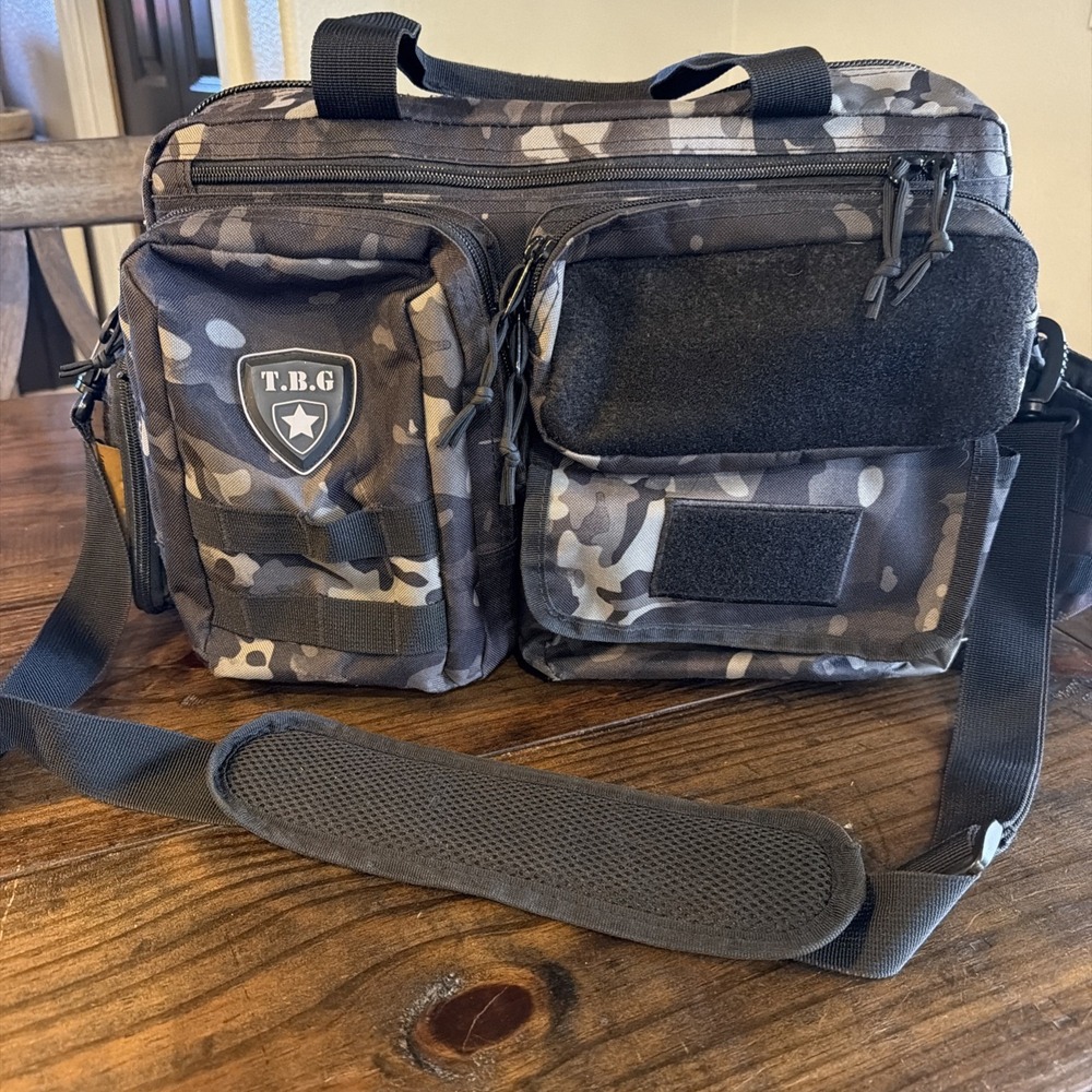 Tactical Baby Gear TBG Diaper Bag Black Camo MOLLE Shoulder Messenger Bag